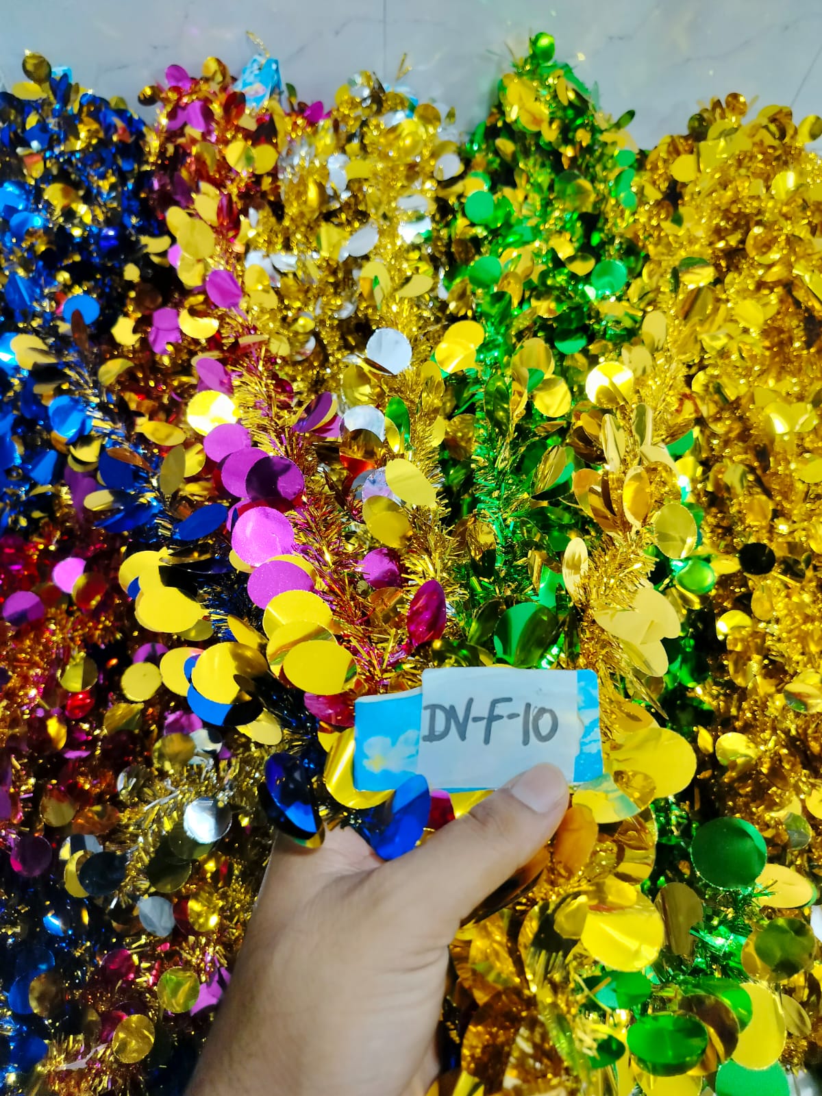 Sequin Tinsel Garland (Dv-F-10)