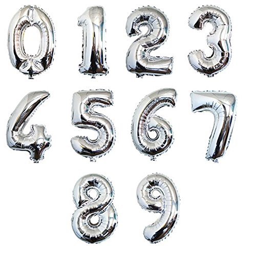 14 INCH NUMBERS SILVER