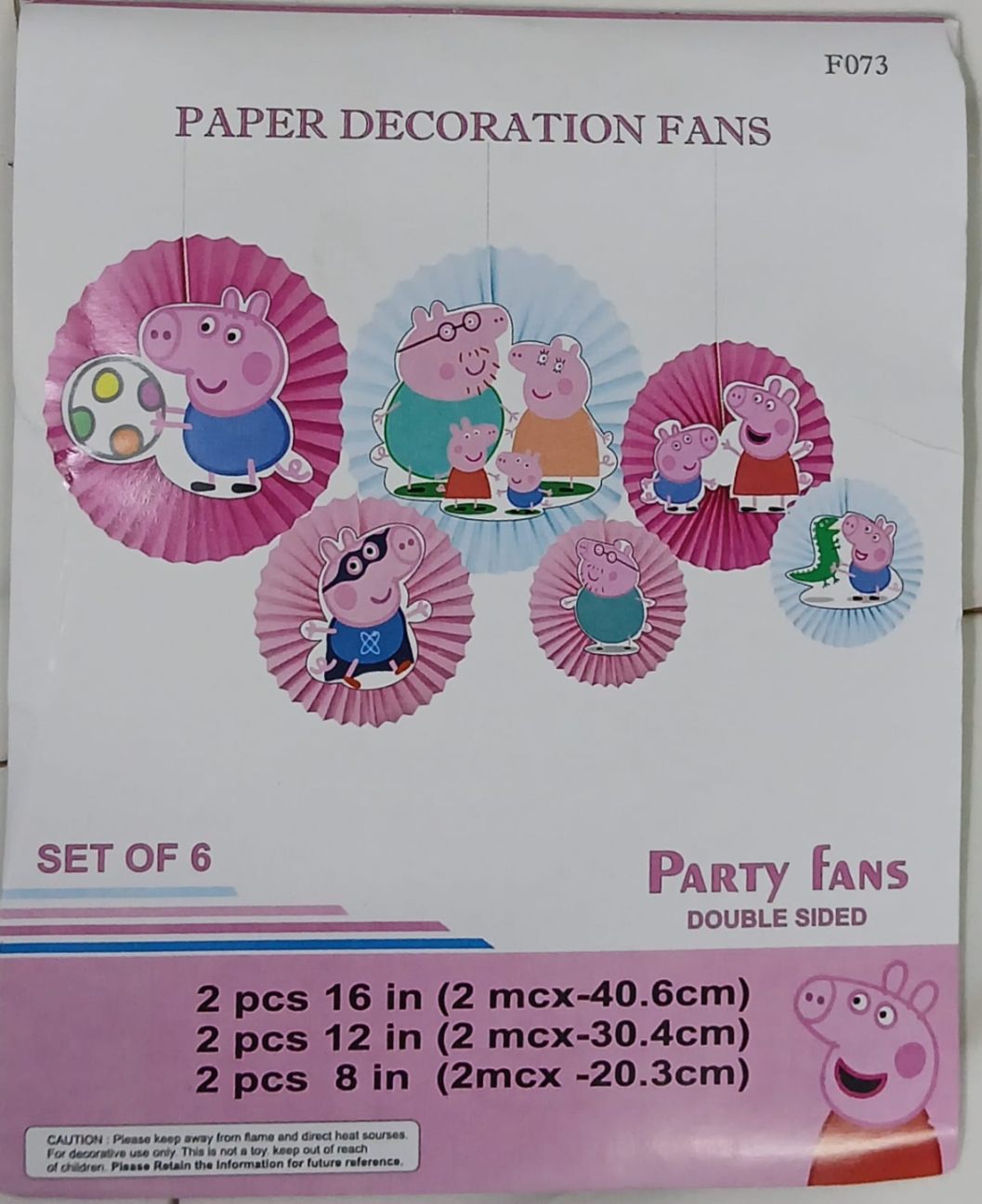 Peppa Pig Paper Fan Decoration 