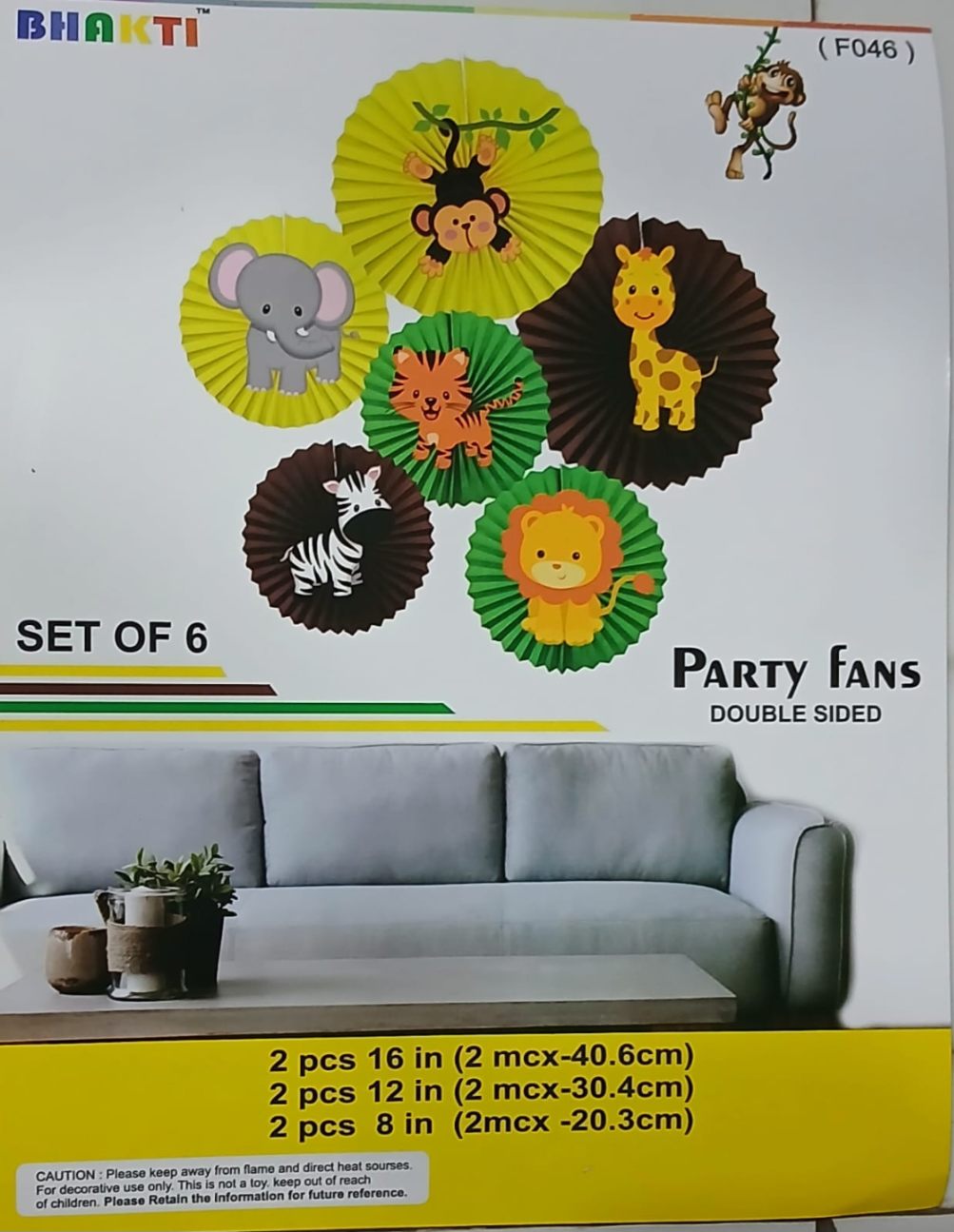 Jungle Safari Paper Fan Decoration 