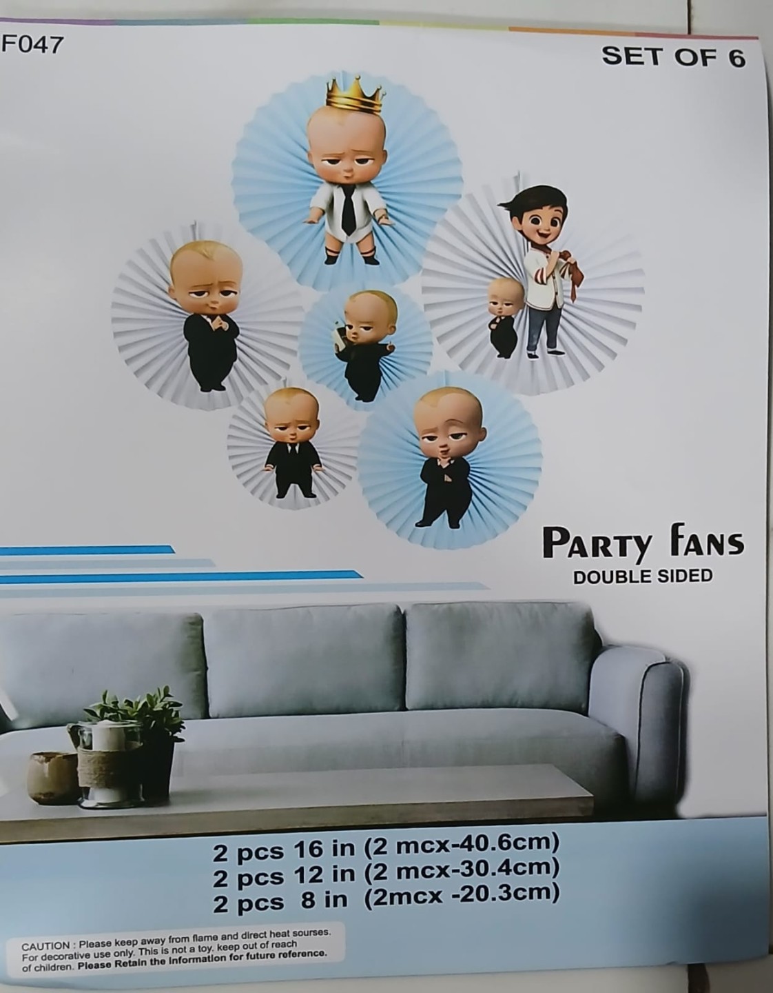 Boss Baby Paper Fan Decoration 