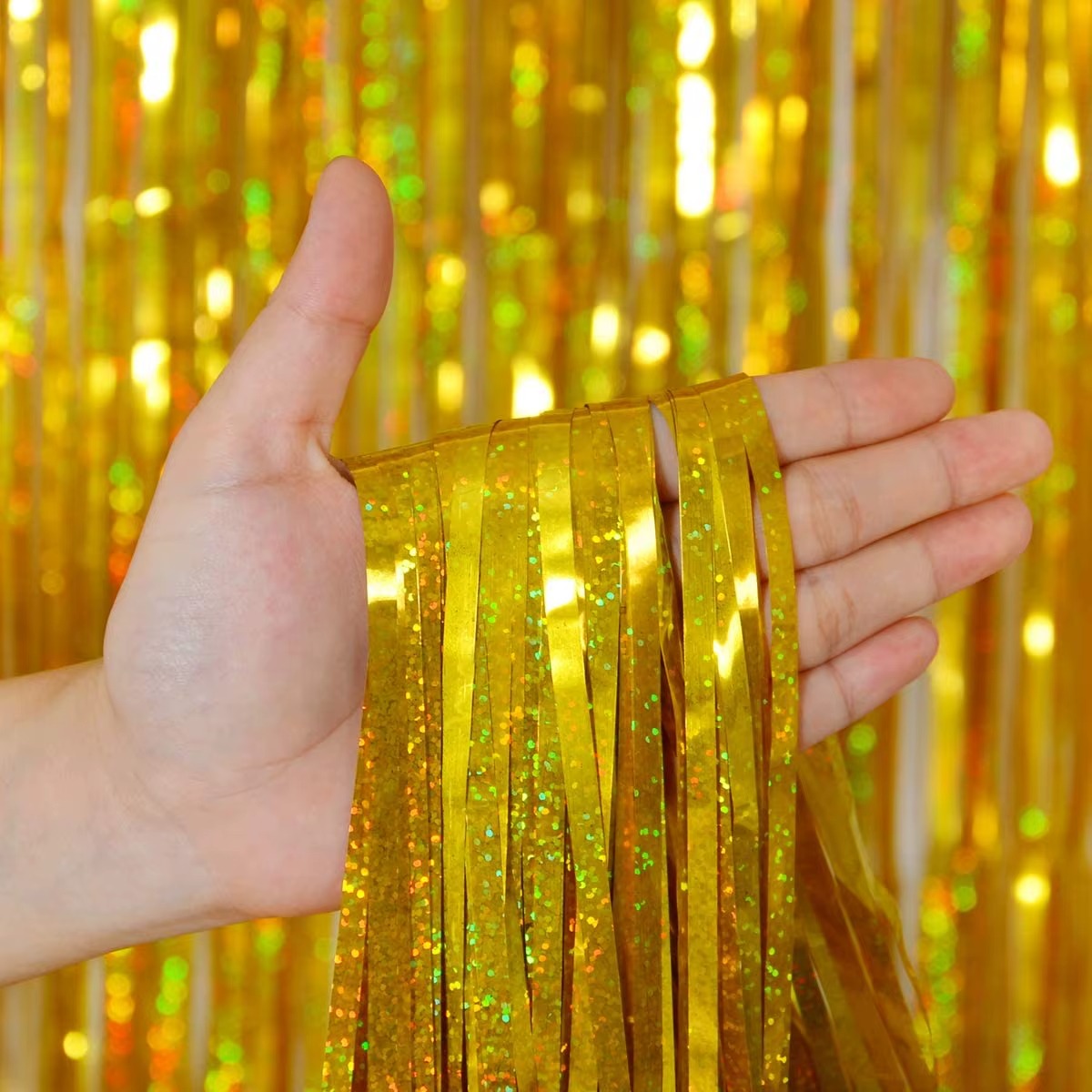Golden Hologram Curtain 