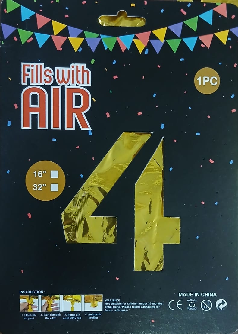 1PC CARD PACKING NUMBER FOIL BALLOON