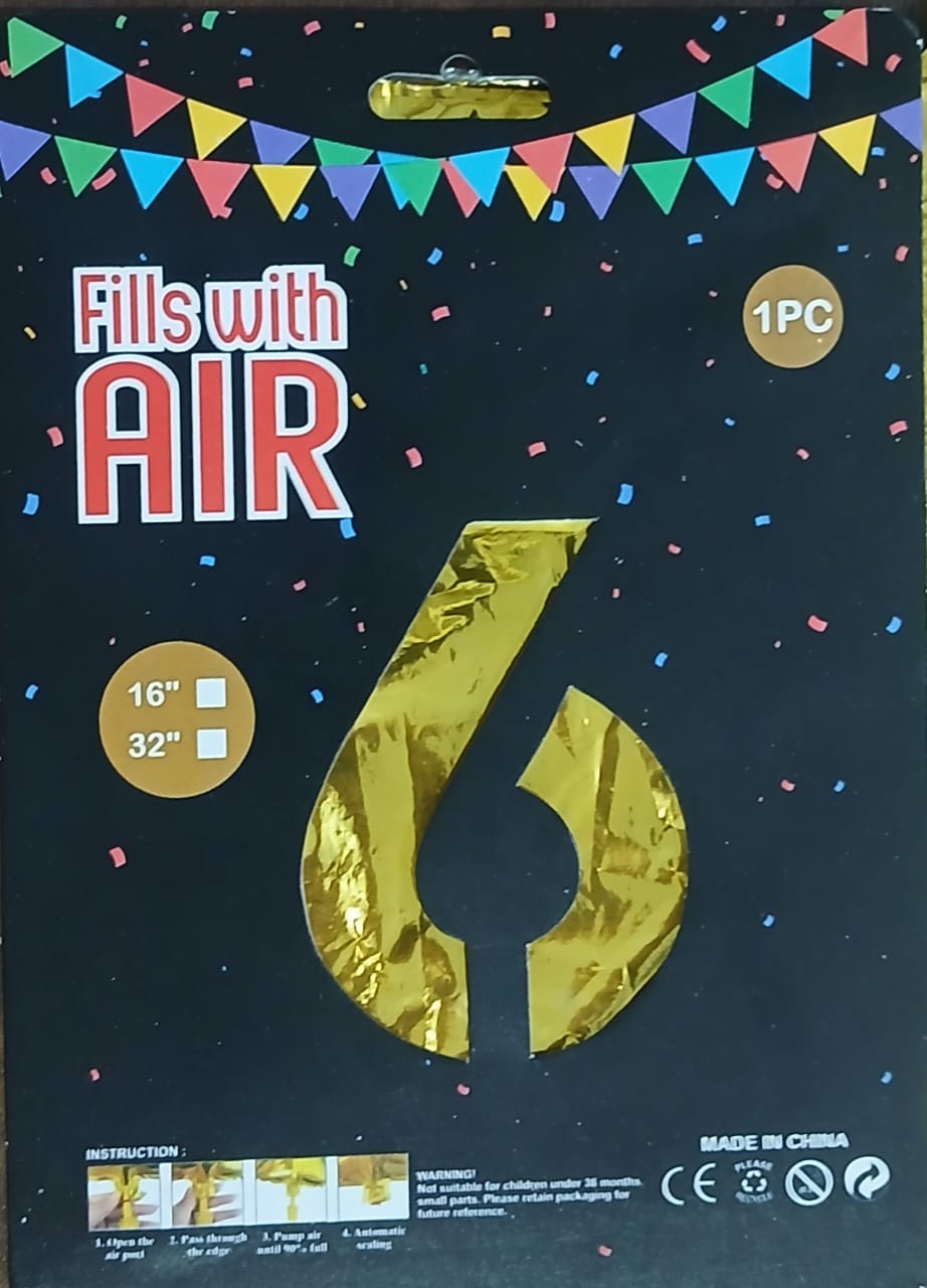 1PC CARD PACKING NUMBER FOIL BALLOON