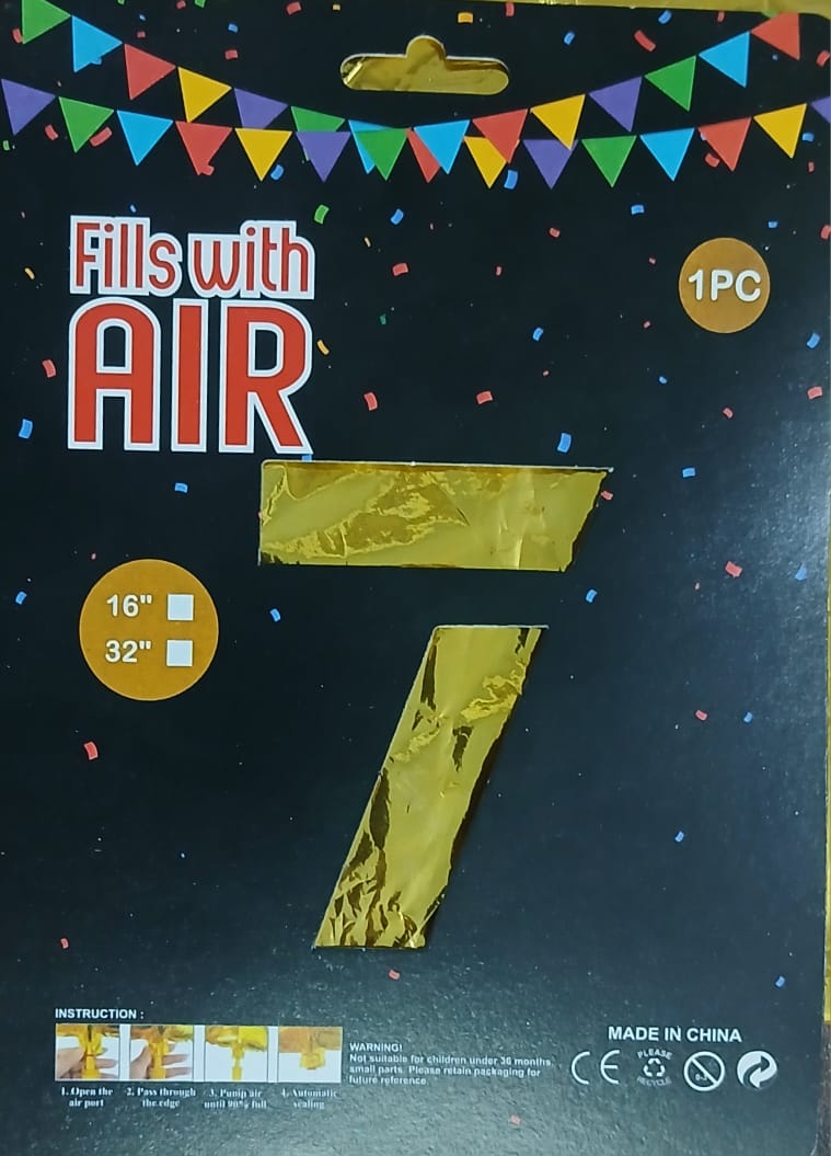 1PC CARD PACKING NUMBER FOIL BALLOON