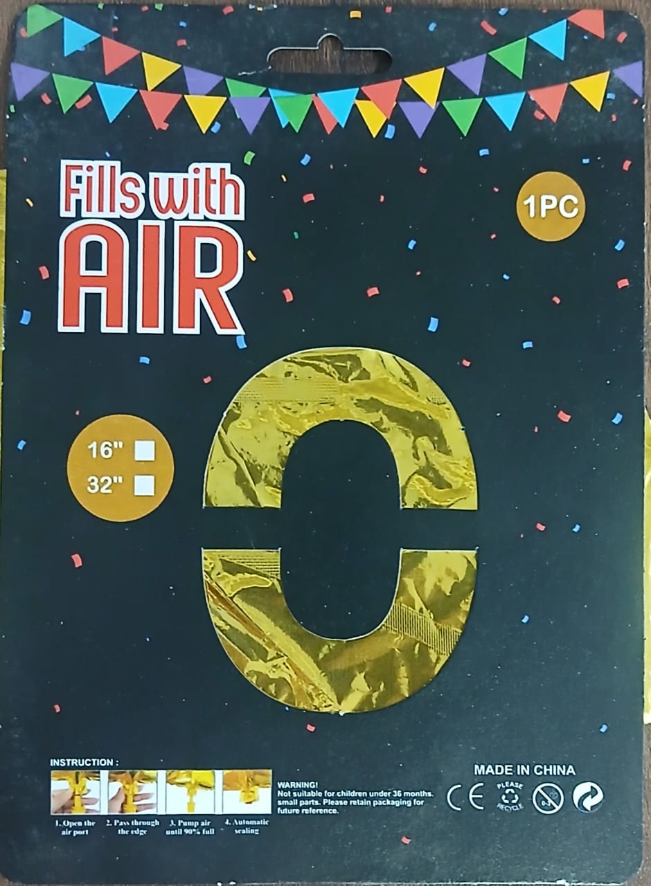 1PC CARD PACKING NUMBER FOIL BALLOON