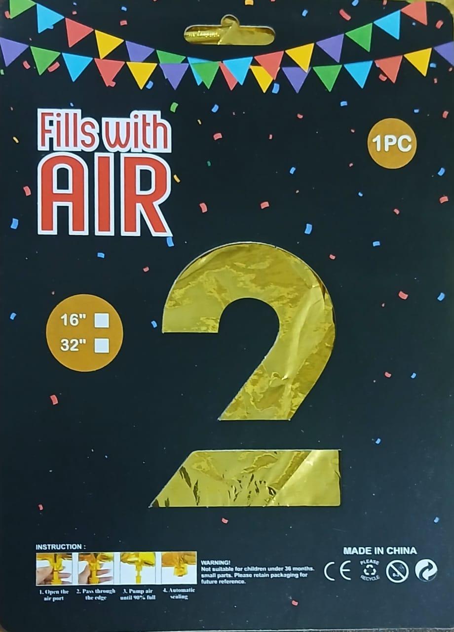 1PC CARD PACKING NUMBER FOIL BALLOON