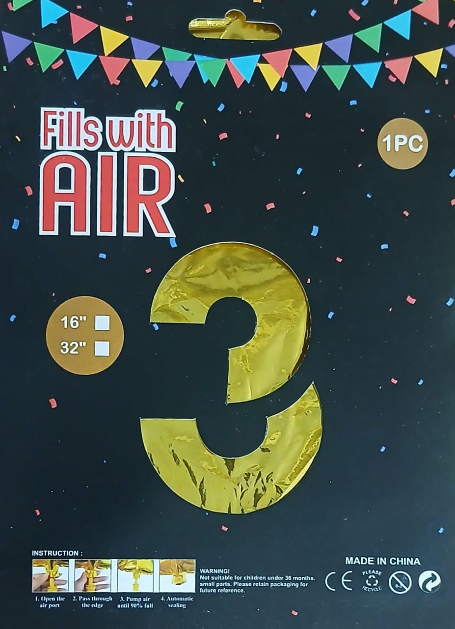 1PC CARD PACKING NUMBER FOIL BALLOON