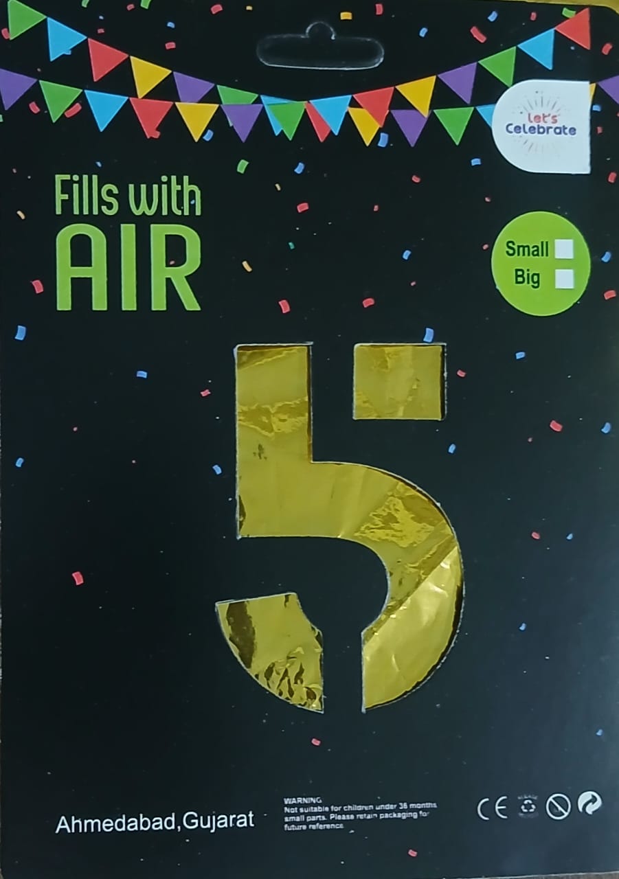 1PC CARD PACKING NUMBER FOIL BALLOON