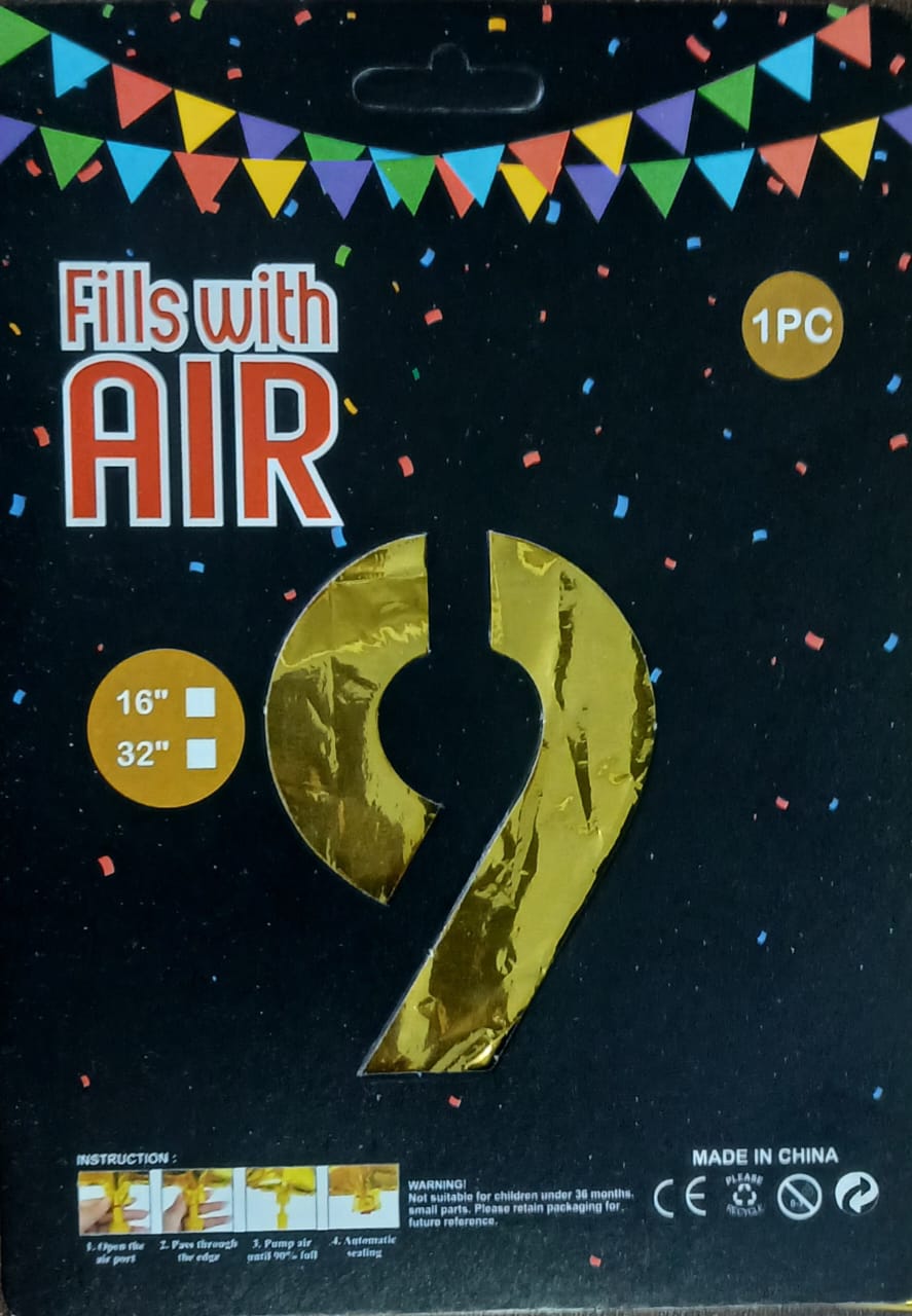 1PC CARD PACKING NUMBER FOIL BALLOON