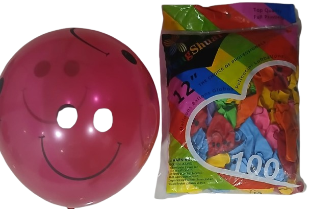 Smiley Printed Multi Balloon (100Pcs Pack)
