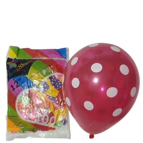 Dot Printed Balloon (100Pcs Pack )