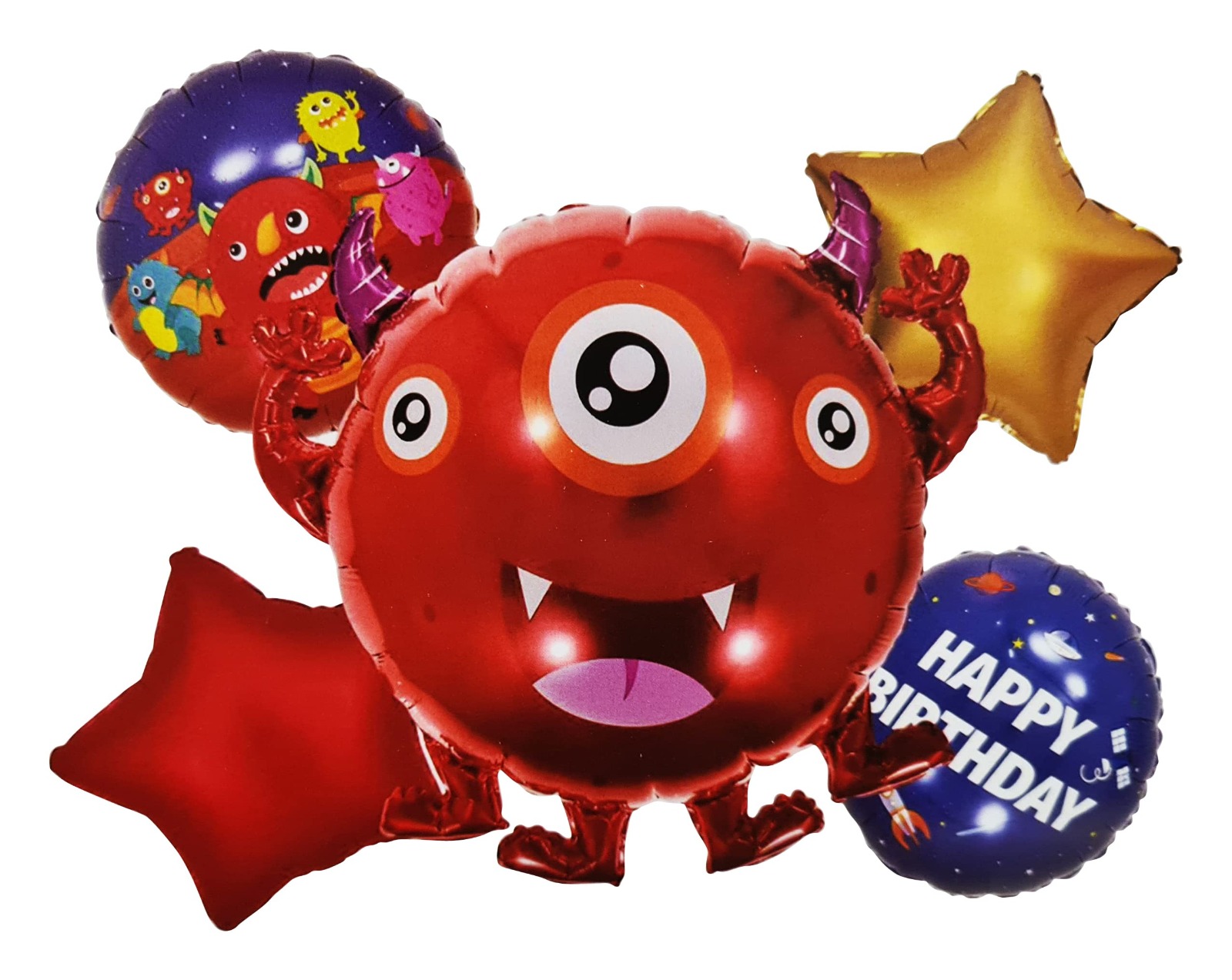 5PCS Monsters Foil Balloon Set