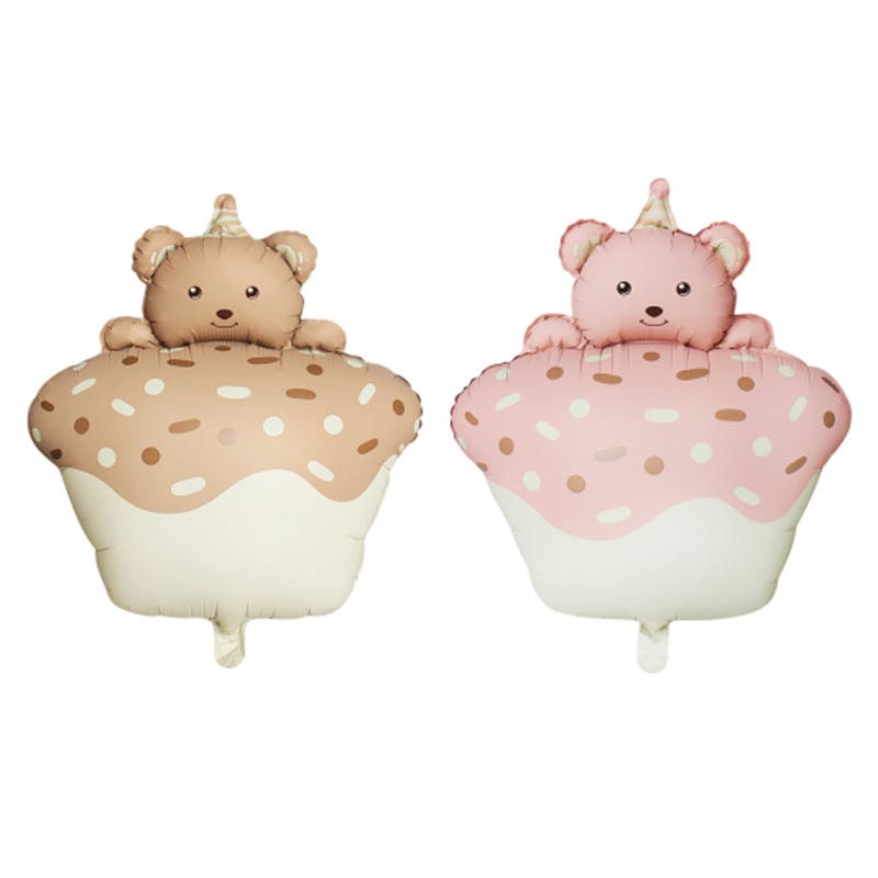 Teddy With Cup Cake Foil Balloon