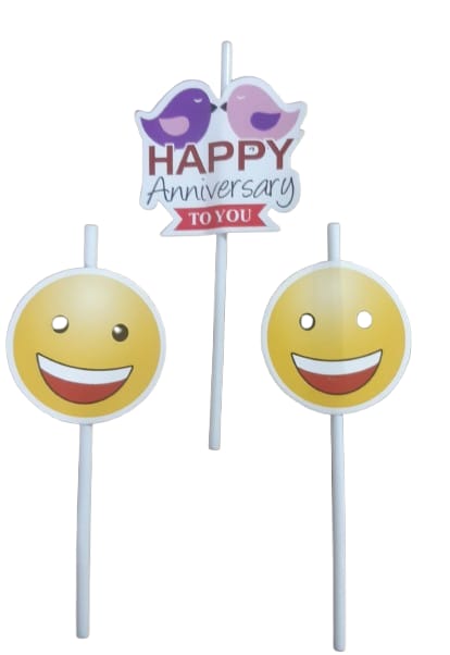 Happy Anniversary Cake Topper (3Pcs set)