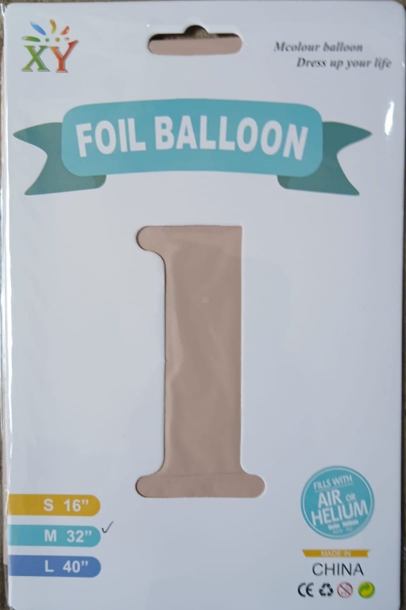 32" Vintage Number Foil Balloon