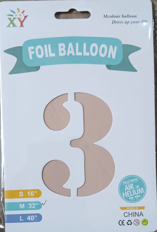 32" Vintage Number Foil Balloon