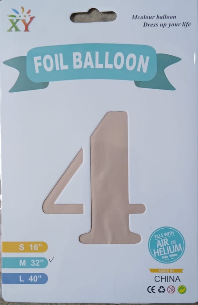 32" Vintage Number Foil Balloon