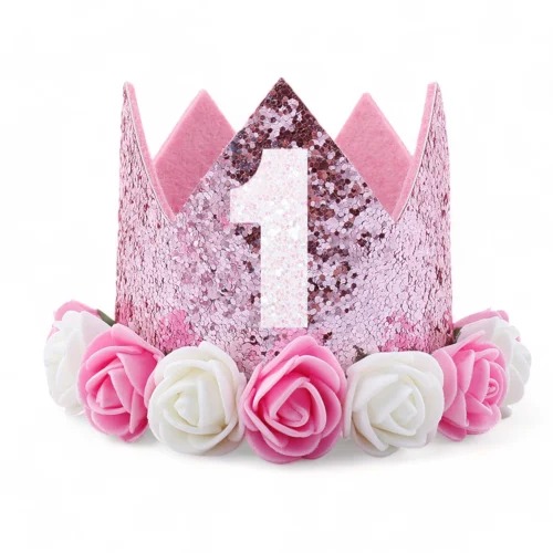 First Birthday Glitter Crown
