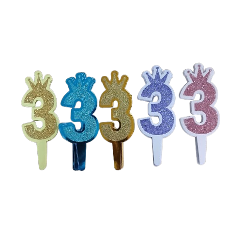 Number Glitter Cake Topper