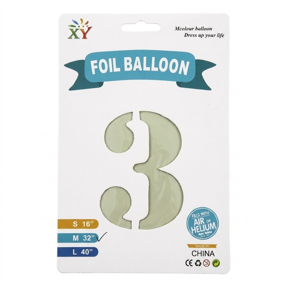 32" Vintage Number Foil Balloon