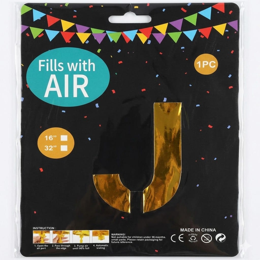 10PCS FOIL ALPHABET