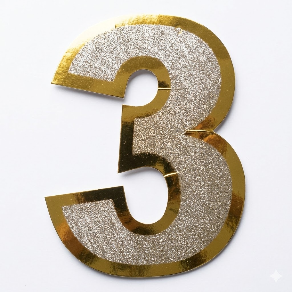 1PCS GLITTER NUMBER