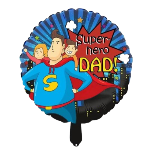 Super Hero Round Dad Foil 