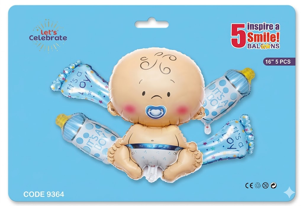 5Pcs Its Boy Bottle Blue Set