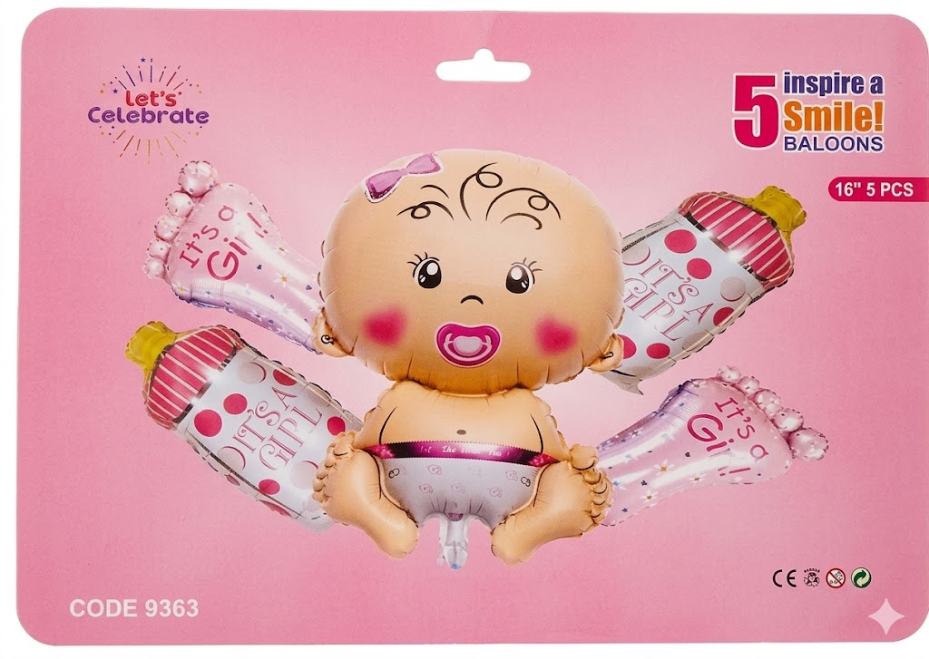 5Pcs Its Girl Bottle PInk Set