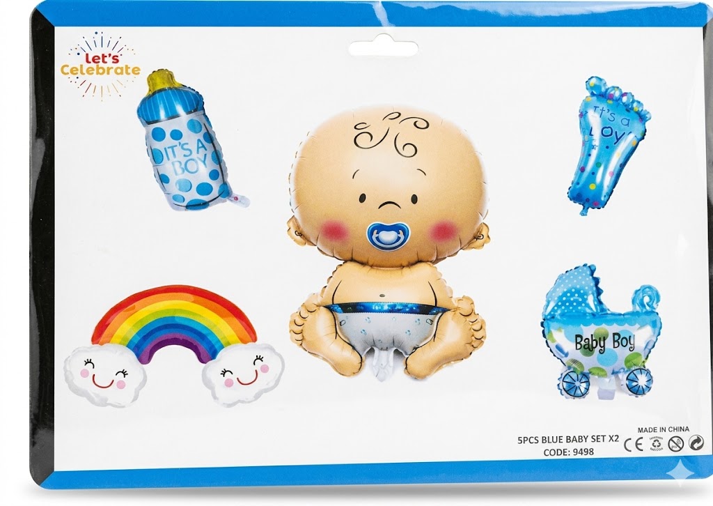 5Pcs Baby shower X-2 Boy Blue Set