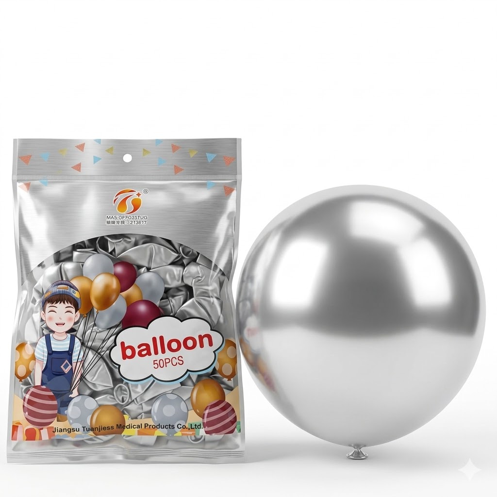 Chrome Silver 7+ Balloon (50Pcs Pack) 
