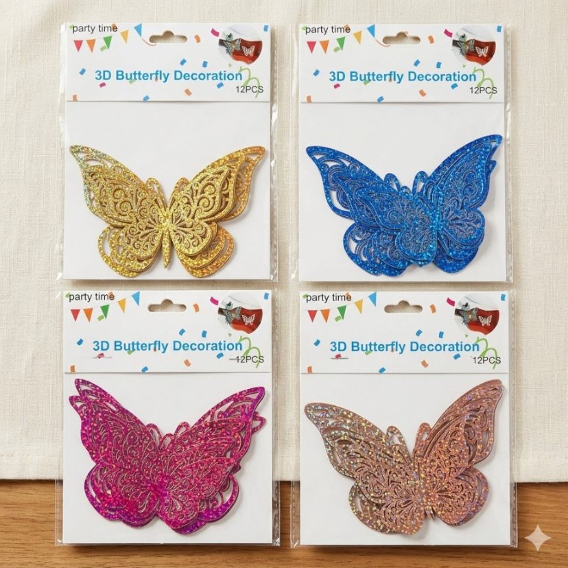 3D Glitter Butterfly 