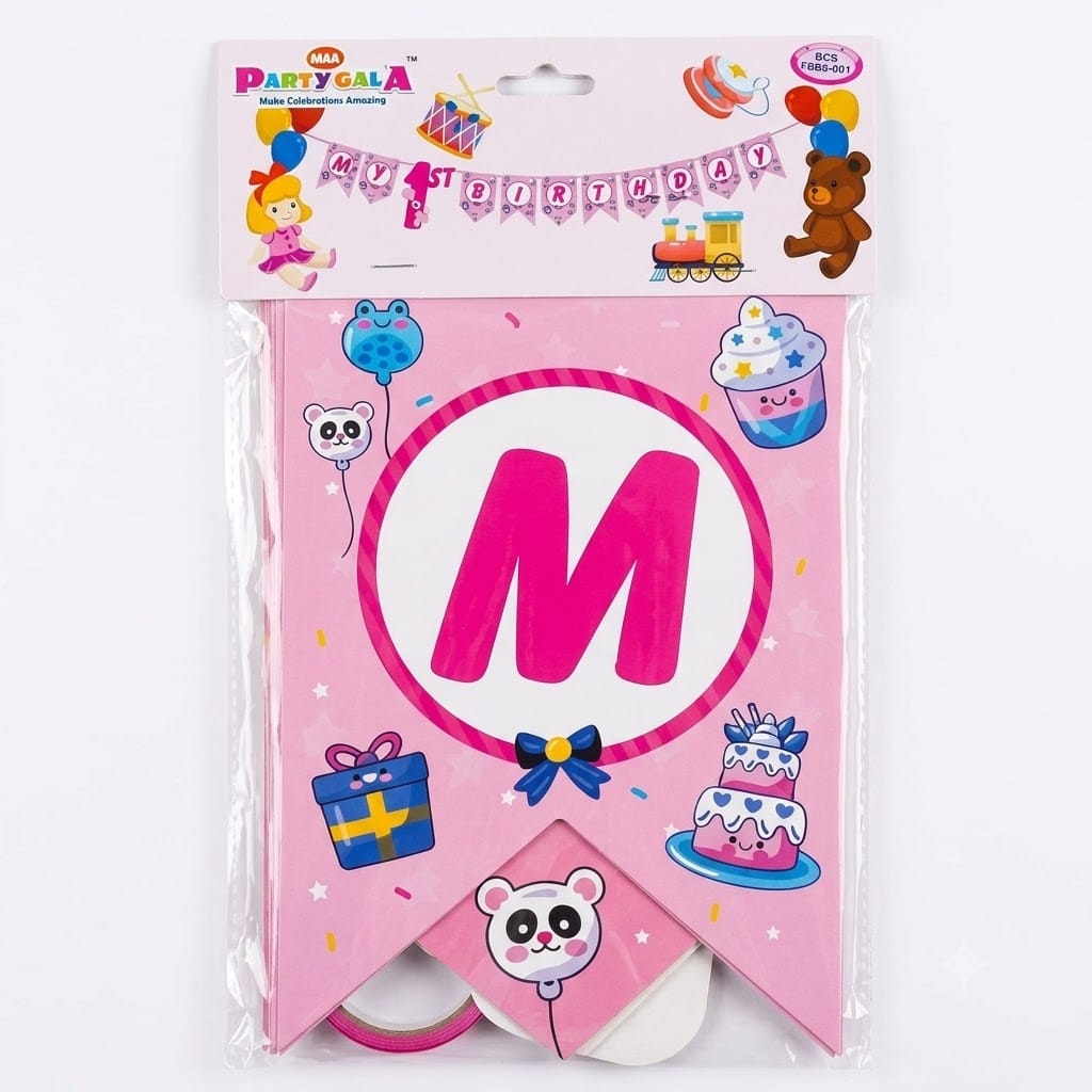 My 1st Birthday Banner (Pink) 