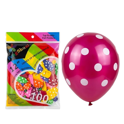 Dot Printed Balloon (100Pcs Pack )