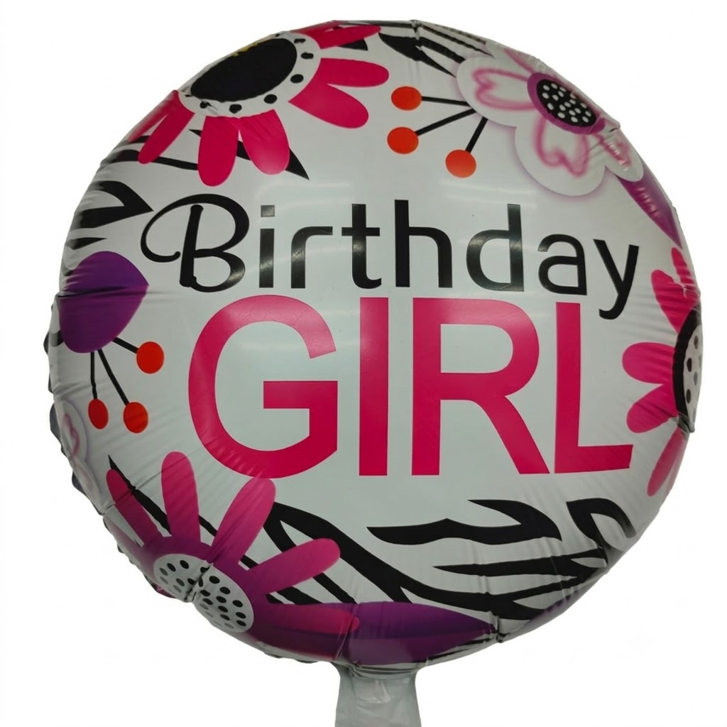 Birthday Girl Round Foil Balloon