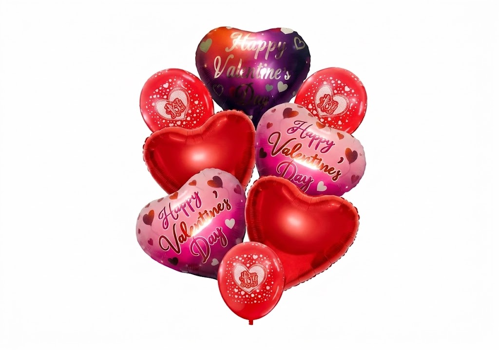 8Pcs  Valentine's Day Foil Balloon Set 