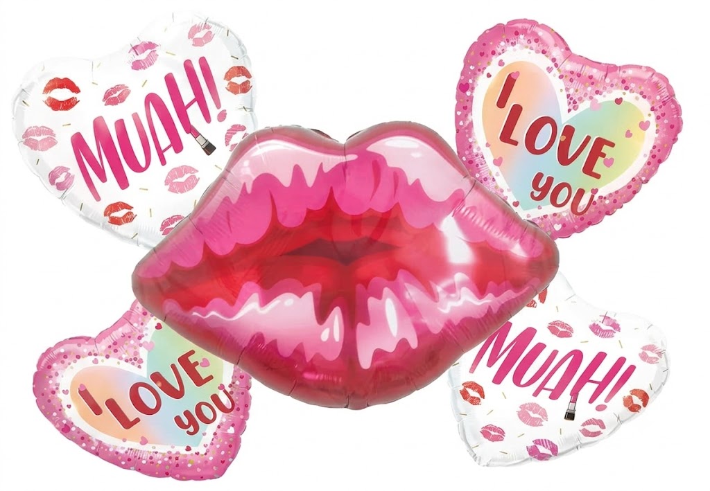 5Pcs Lips Foil Balloon Set