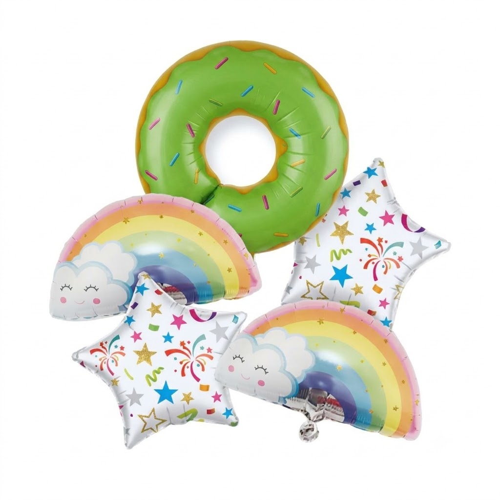 5Pcs Donut Foil Balloon