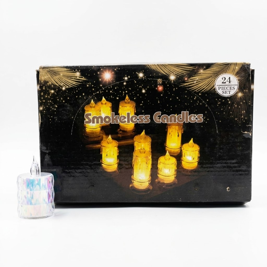 24Pcs Rainbow Smokeless Candle 