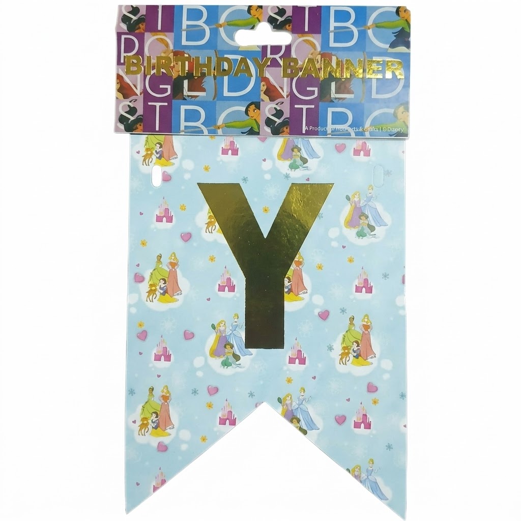  Happy Birthday Princess Banner (Blue)