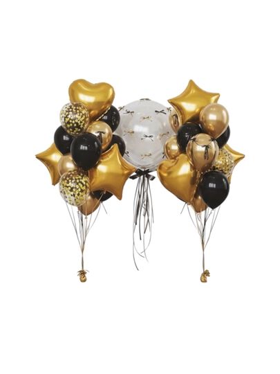 28Pcs Black And Gold Bouquet Balloon Set 