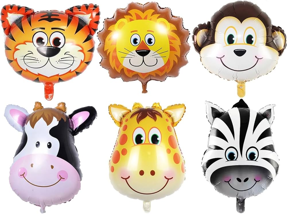 6Pcs Animals Foil Balloon 