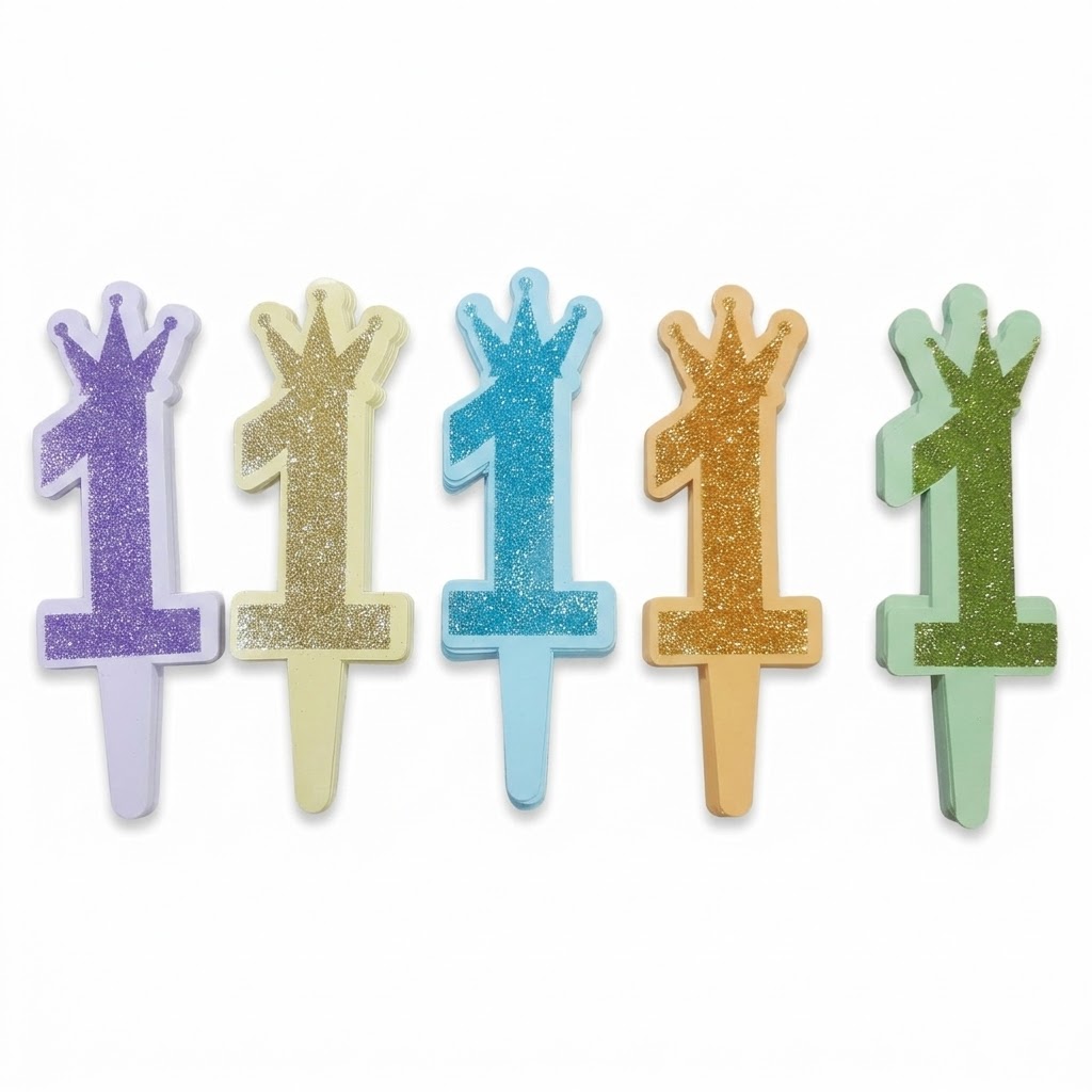 Number Glitter Cake Topper 
