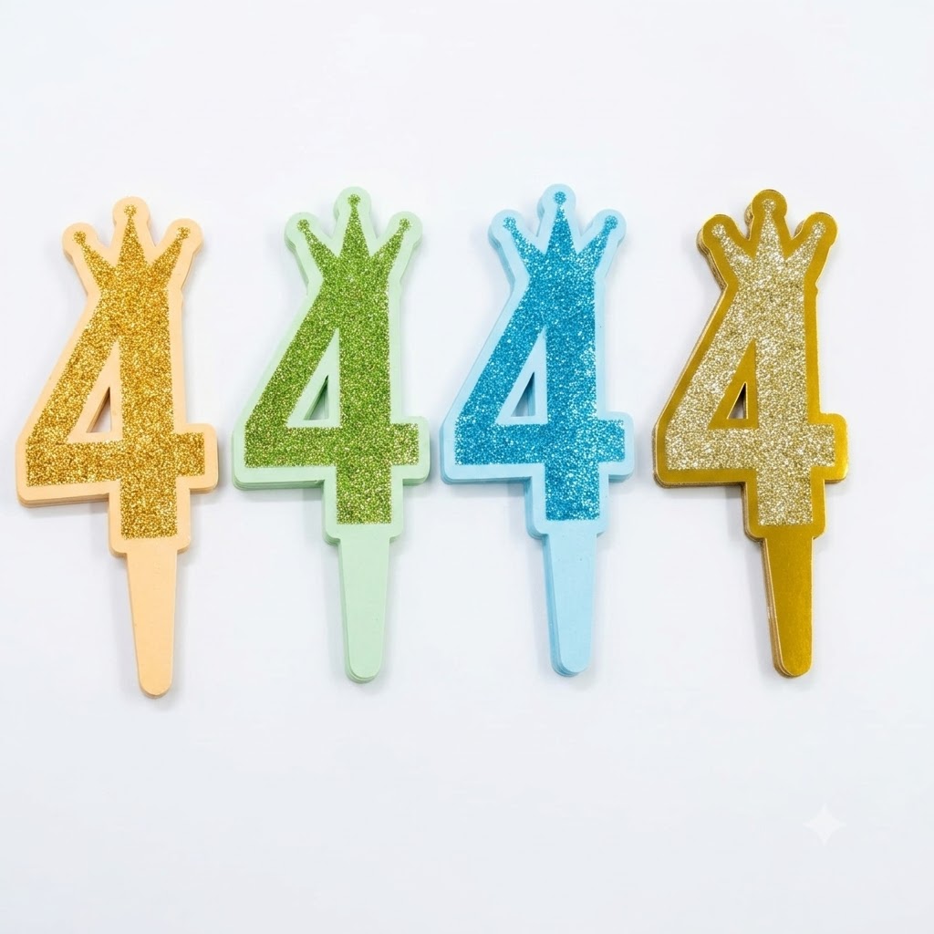 Number Glitter Cake Topper
