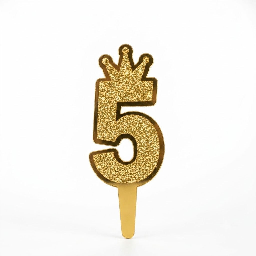 Number Glitter Cake Topper 