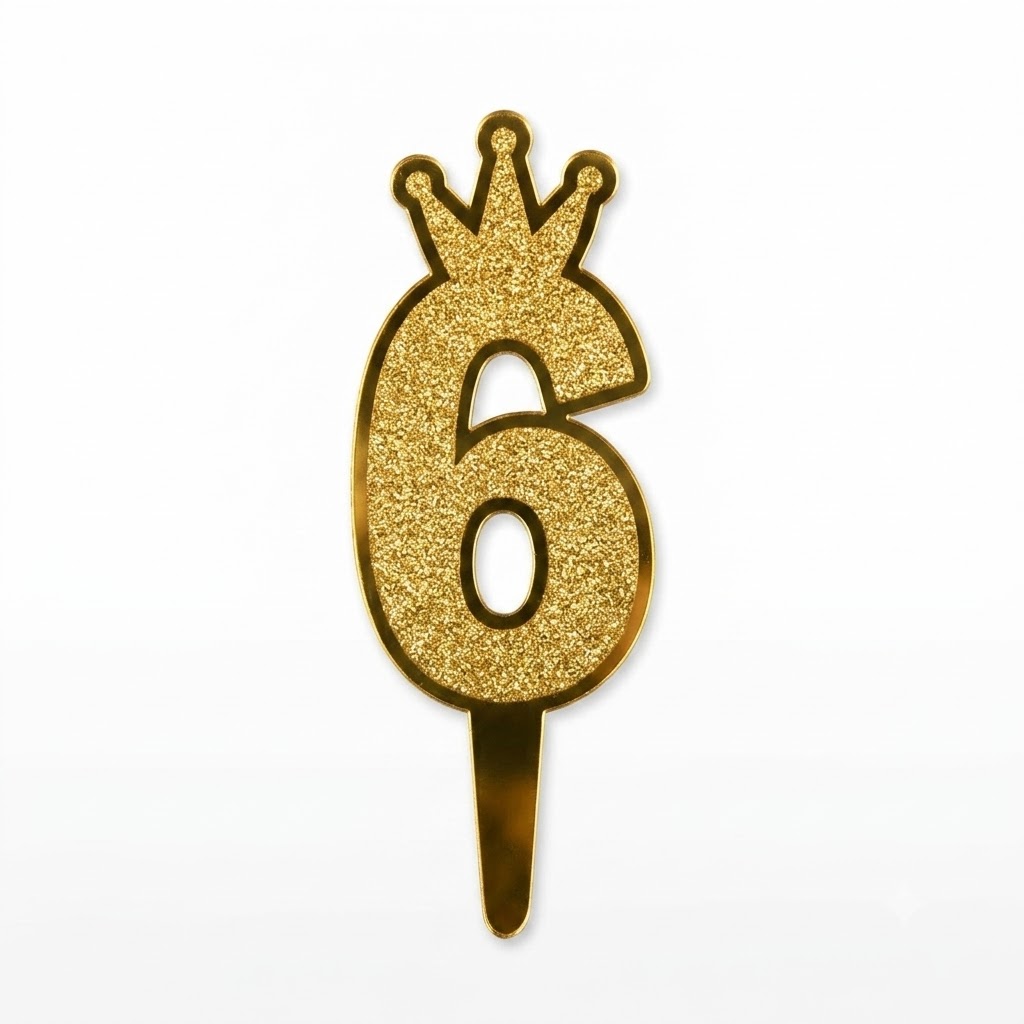 Number Glitter Cake Topper 