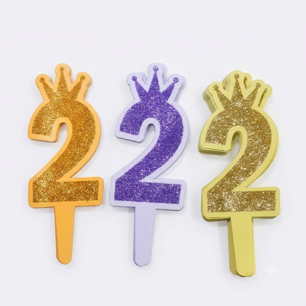Number Glitter Cake Topper
