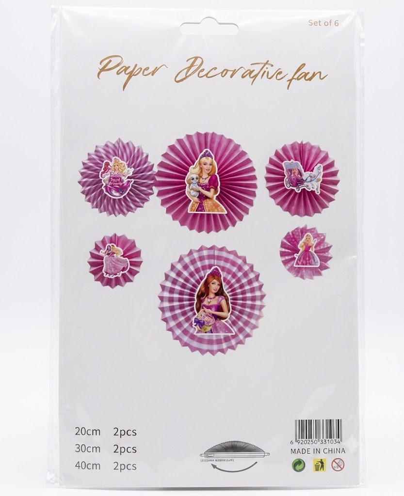Barbie Paper Fan Decoration 