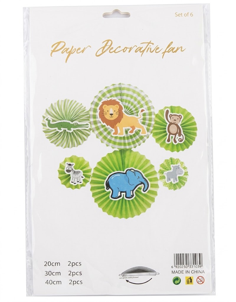 Jungle Paper Decoration Fan 
